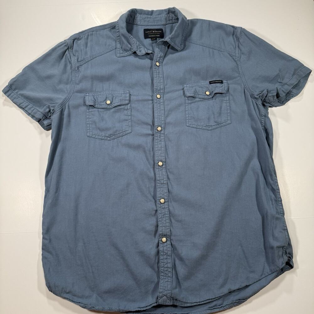 Lucky Brand Menβs Pearl Snap Button Up Shirt Menβs L
